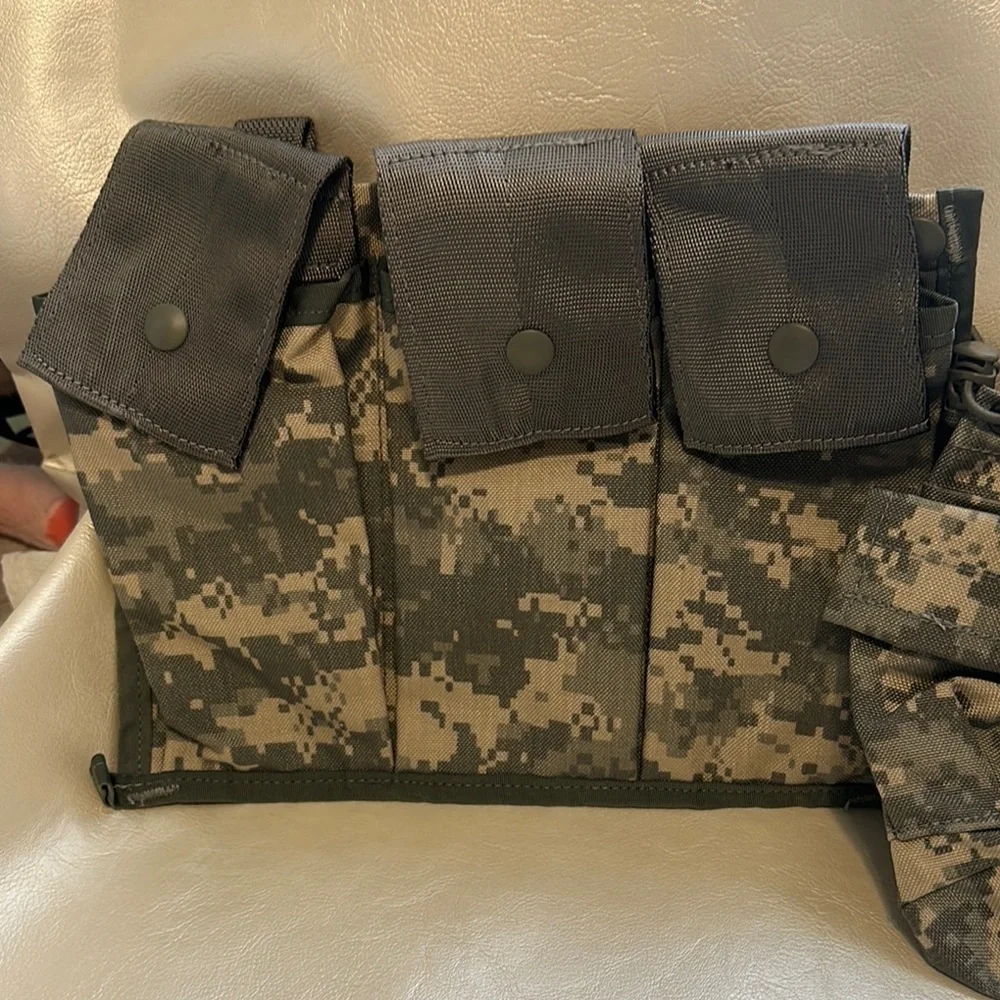 Gray and Black Tactical Backpack with MOLLE System